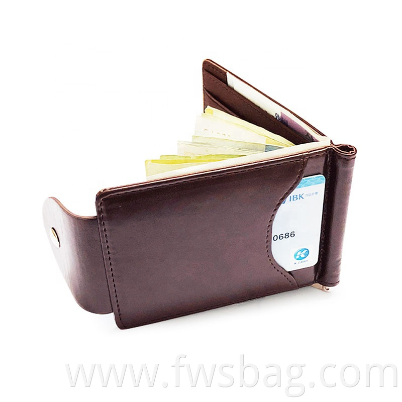 Wholesale Custom Logo African New Designer Pu Leather Smart Money Clip Card Holder Purse Short Men S Wallets With Button3